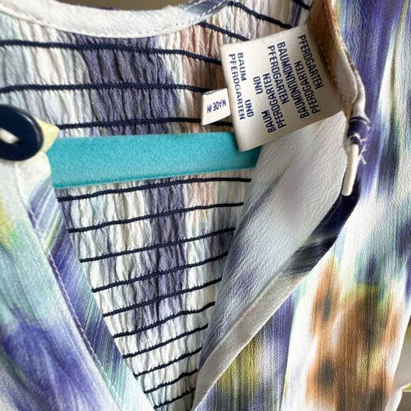 Baum und Pferdgarten Adamaris Silk Blend Smocked Bodice Midi Dress 36 EU, US 4/6 - Picture 3 of 8